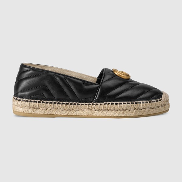 Gucci Decorate a pair of G leather grass woven shoes