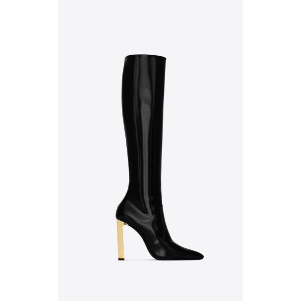 YSL AUTEUIL mirrored leather boots