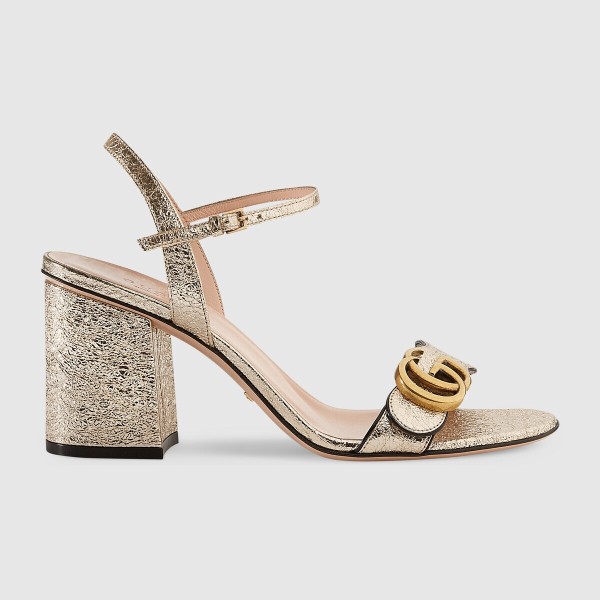 GUCCI Golden mid heeled sandals